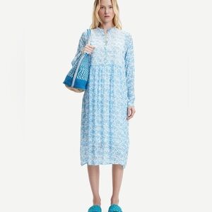 SAMSOE SAMSOE Long Sleeve Elmas shirt dress in ibiza seaweed